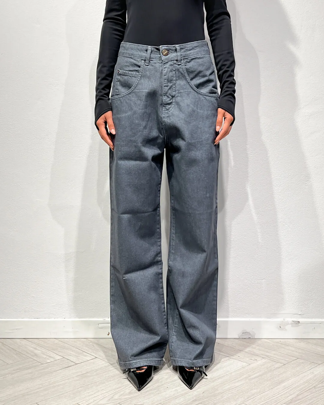 -JEANS LOOSE EFFETTO SPALMATO – KOSTUMN°1
