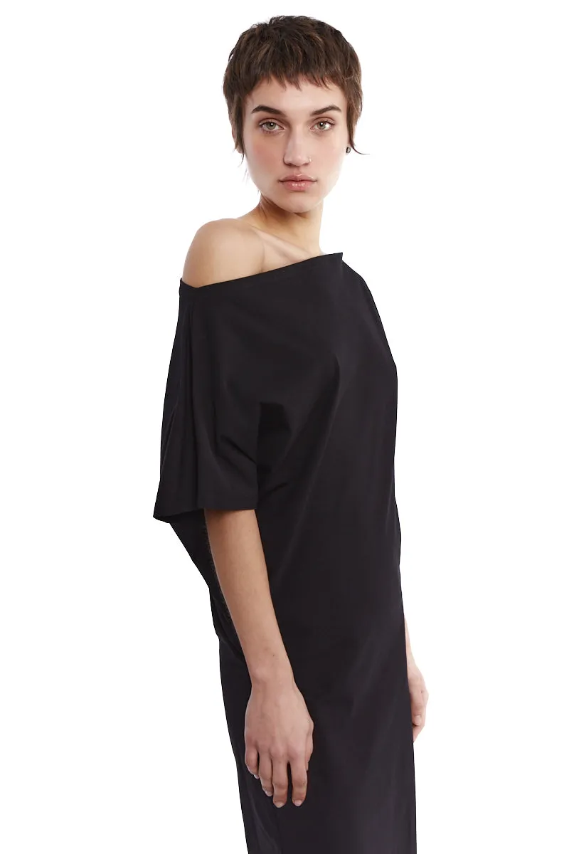 ASYMMETRIC NECK JERSEY DRESS