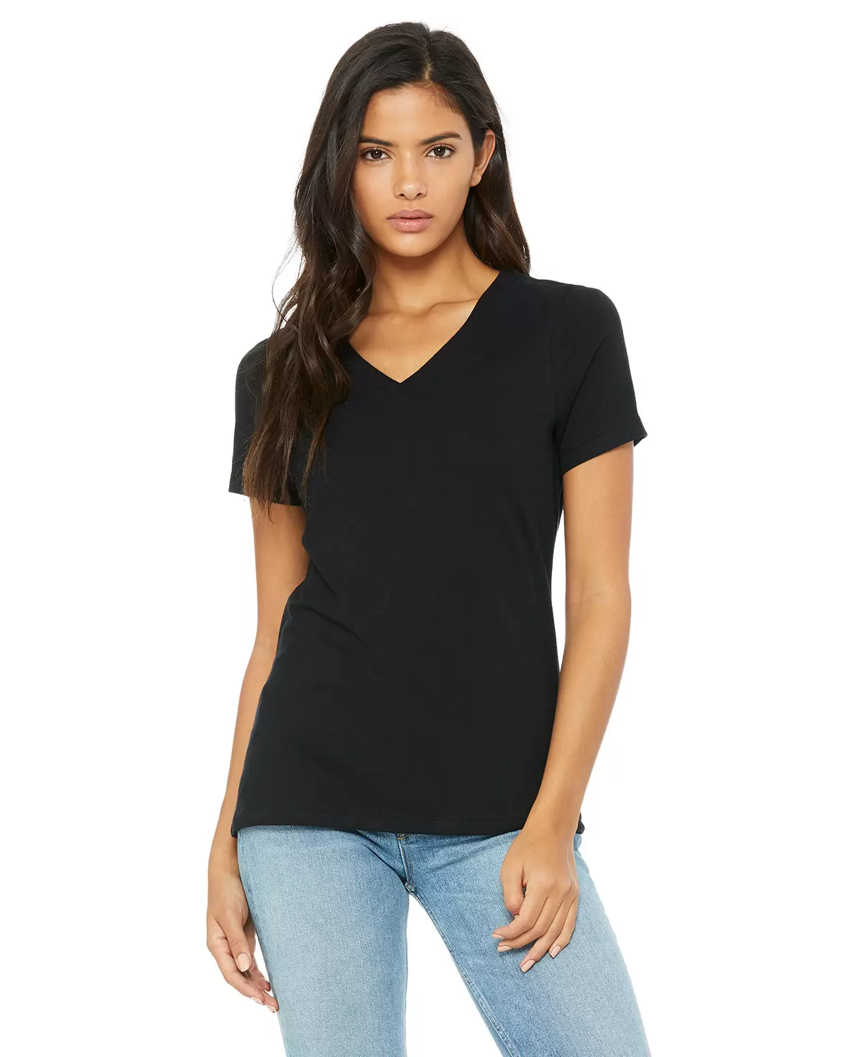 BELLA 6405 Ladies Relaxed V Neck T Shirts SKU: 6405