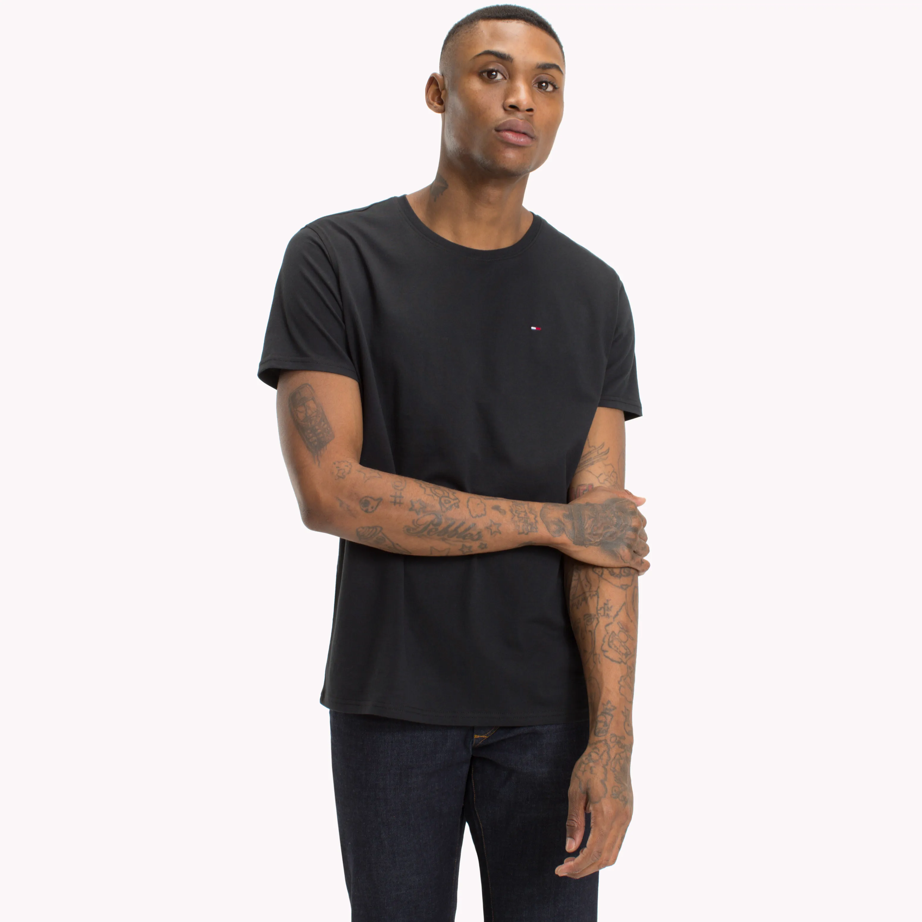 Black Regular Fit Crew T-Shirt | T-Shirts | Tommy Hilfiger