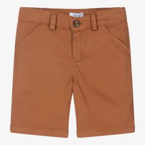 Boys Brown Cotton Shorts