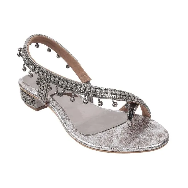 Cheemo Women Gun-Metal Wedding Sandals