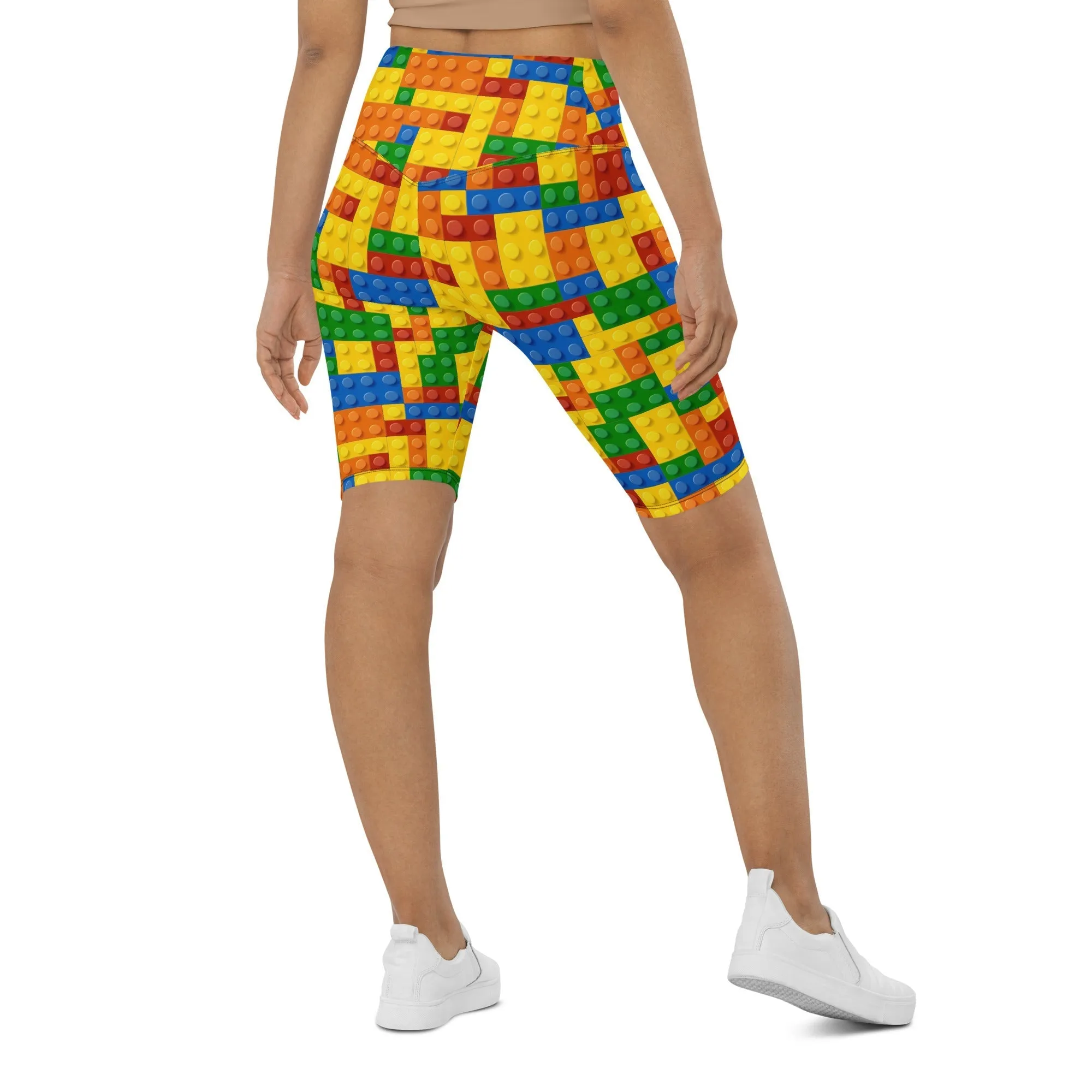 Colorful Blocks Biker Shorts