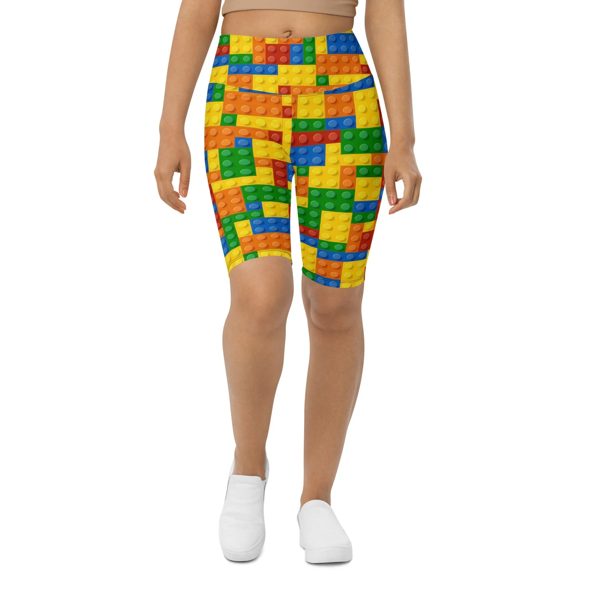 Colorful Blocks Biker Shorts