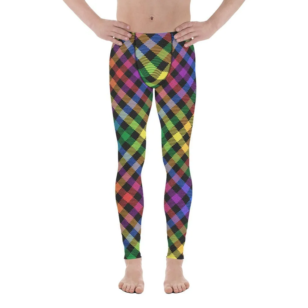 Colorful Plaid Men's Leggings