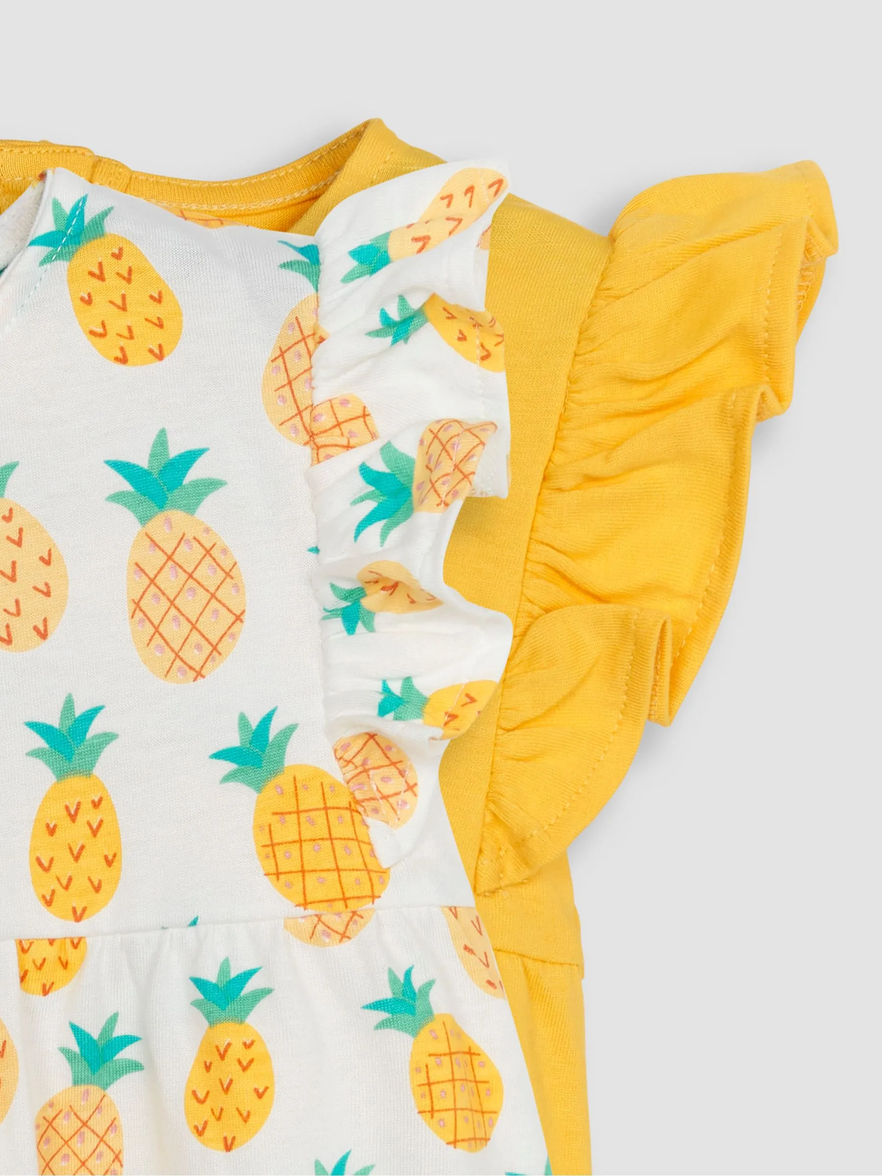 Cream 2-Pack Pineapple & Frill Shoulder T-Shirts