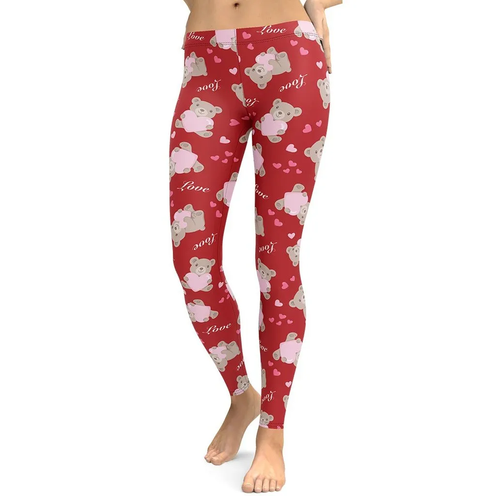 Cute Teddy Bear Leggings