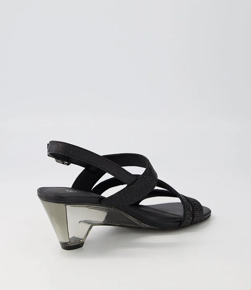 DIANA FERRARI Fanzy Black Jewels Leather Sandals