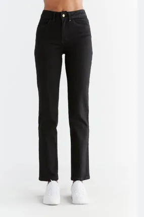 Evermind Jeans Straight Fit Coal Black