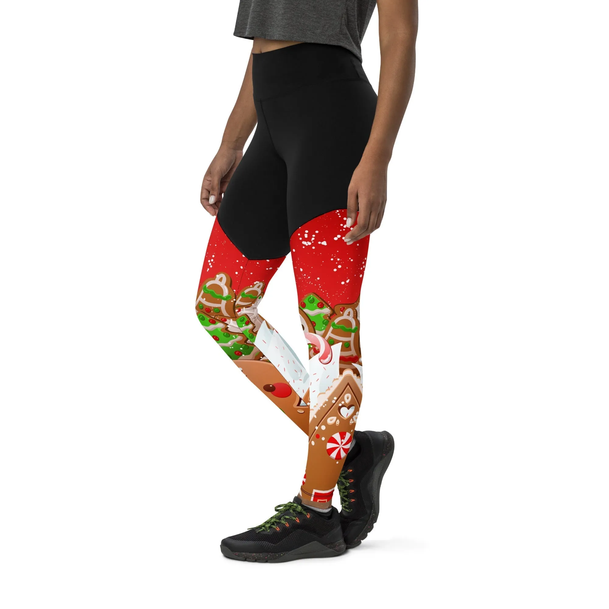 Gingerbread Man Compression Leggings