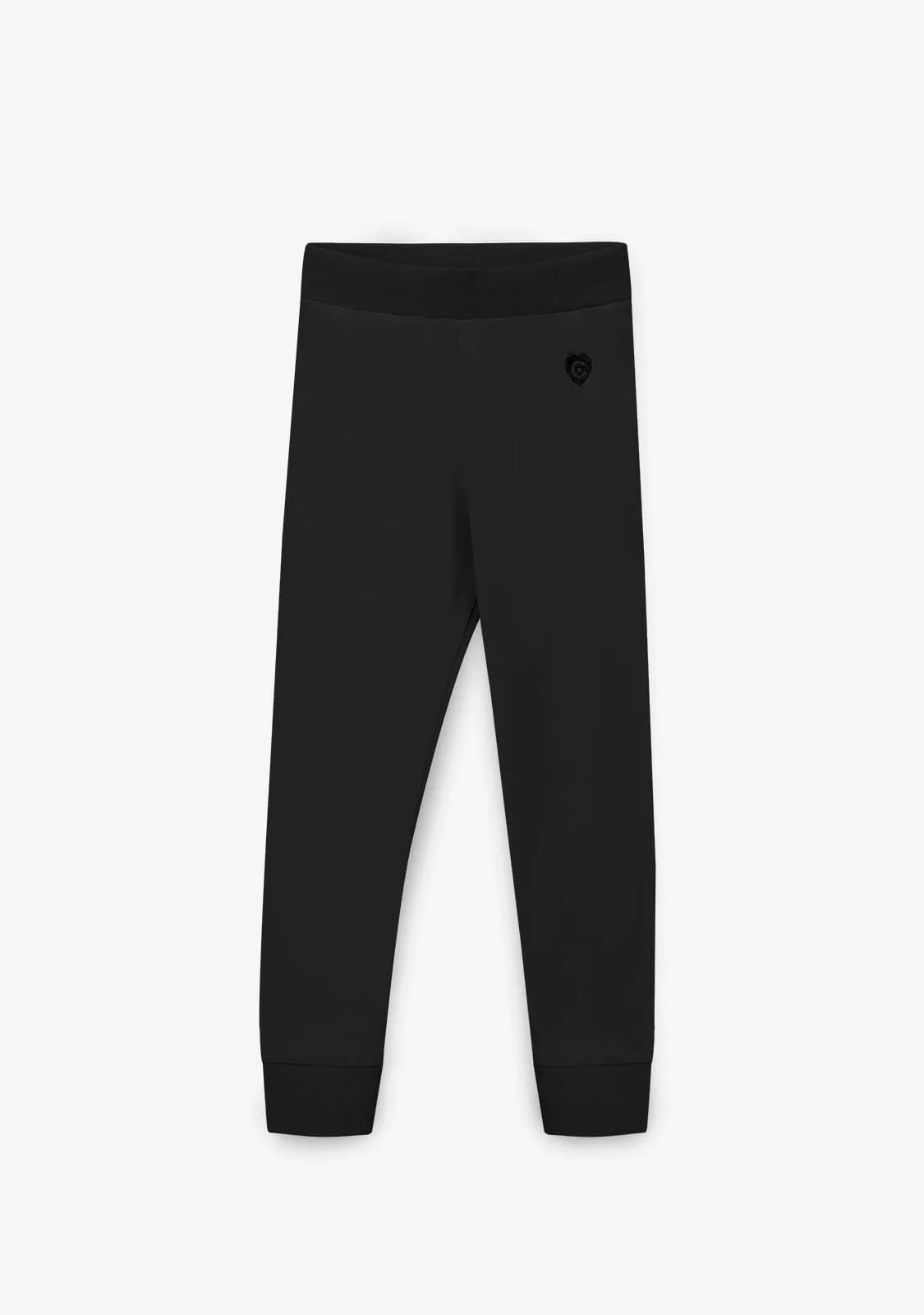 Girl's Black Jersey Joggers