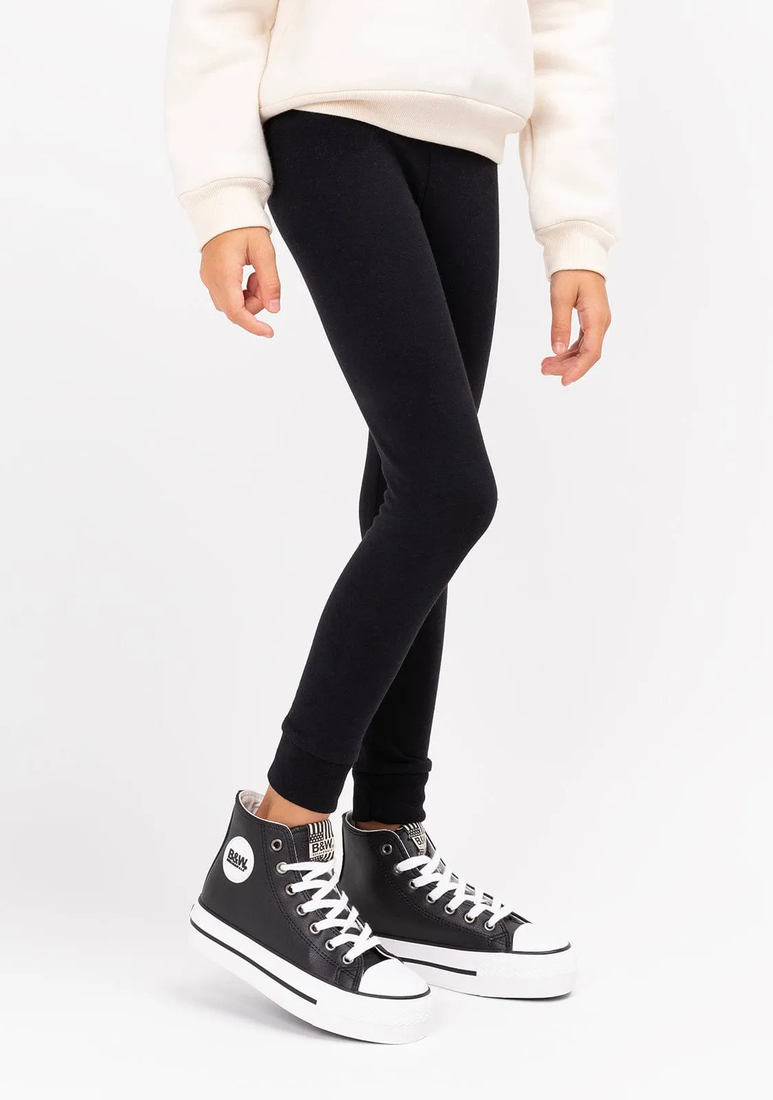 Girl's Black Jersey Joggers