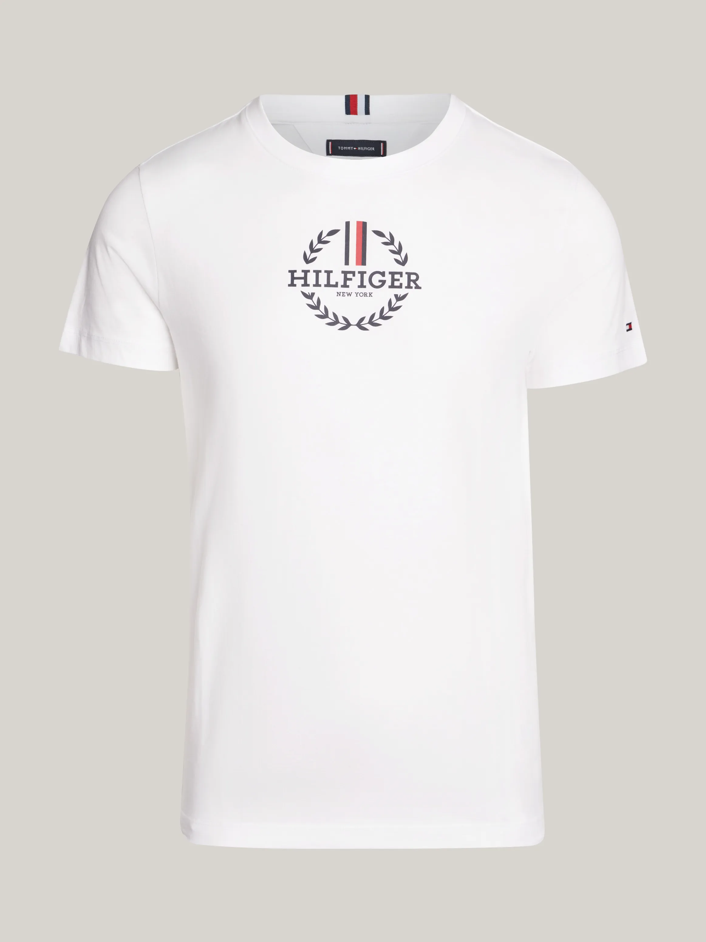 Global Stripe Archive Crest Logo Slim T-Shirt | T-Shirts | Tommy Hilfiger