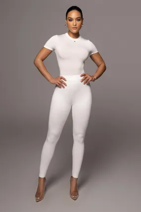 Jluxbasix White Soft Leggings