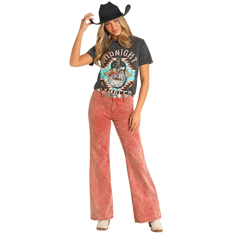 Ladies Coral Wide Leg Jeans