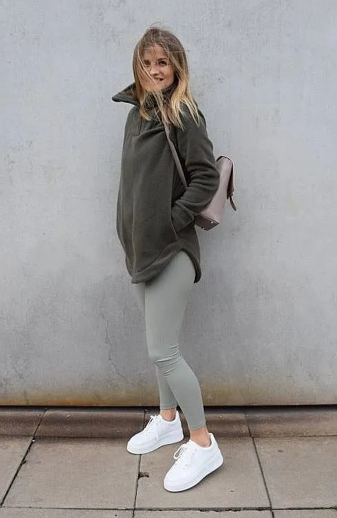 leggings M.ASCH-Be original Tight Ribbed Leggings - Khaki - women´s