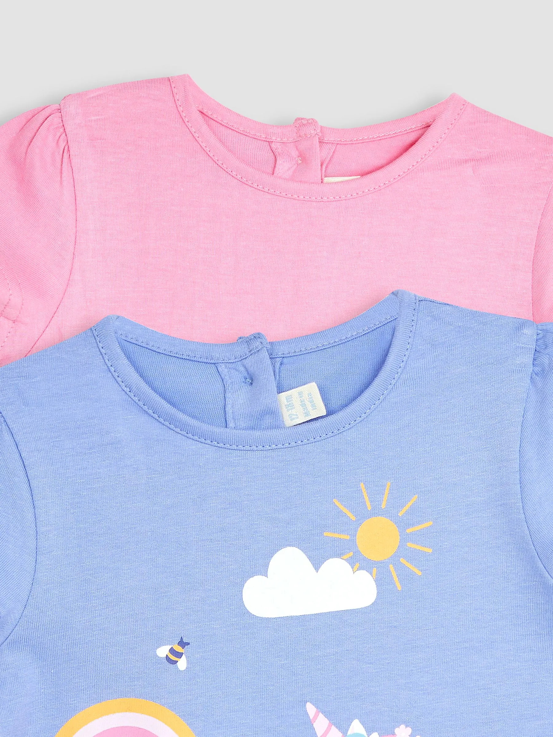 Lilac Purple Unicorn & Pink 2-Pack T-Shirts