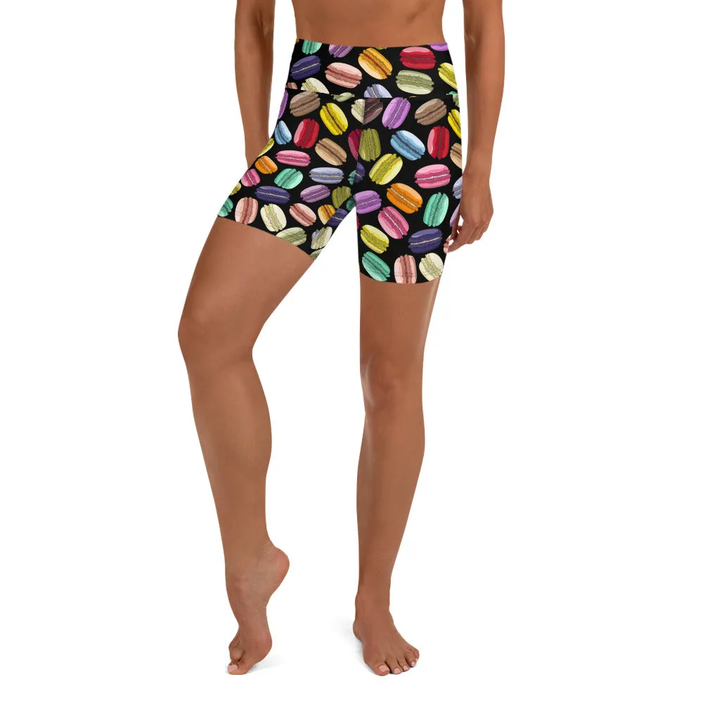 Macaroons Pattern Yoga Shorts