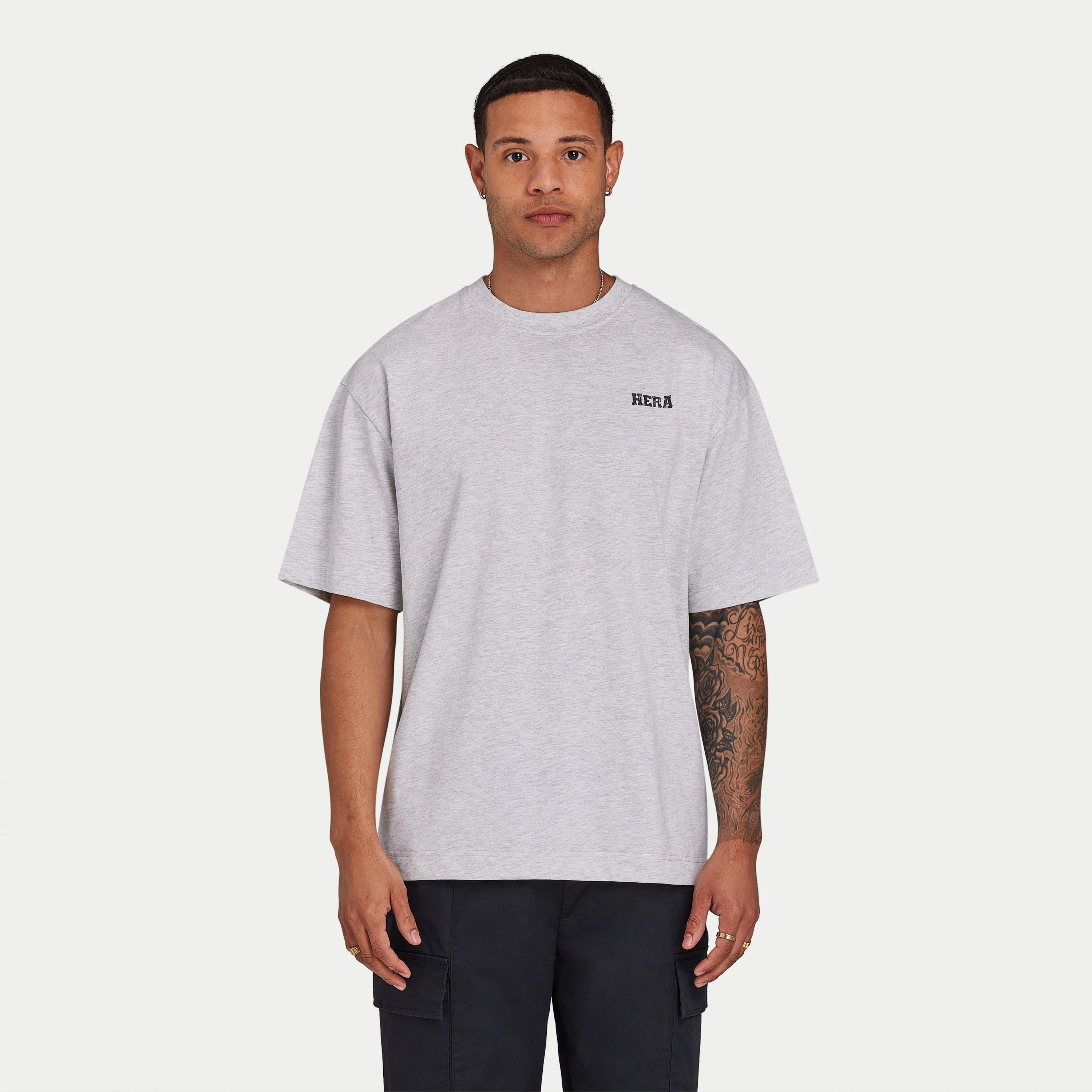 Men's T-Shirts | Club Oversized T-shirt - Grey Marl | HERA Clothing