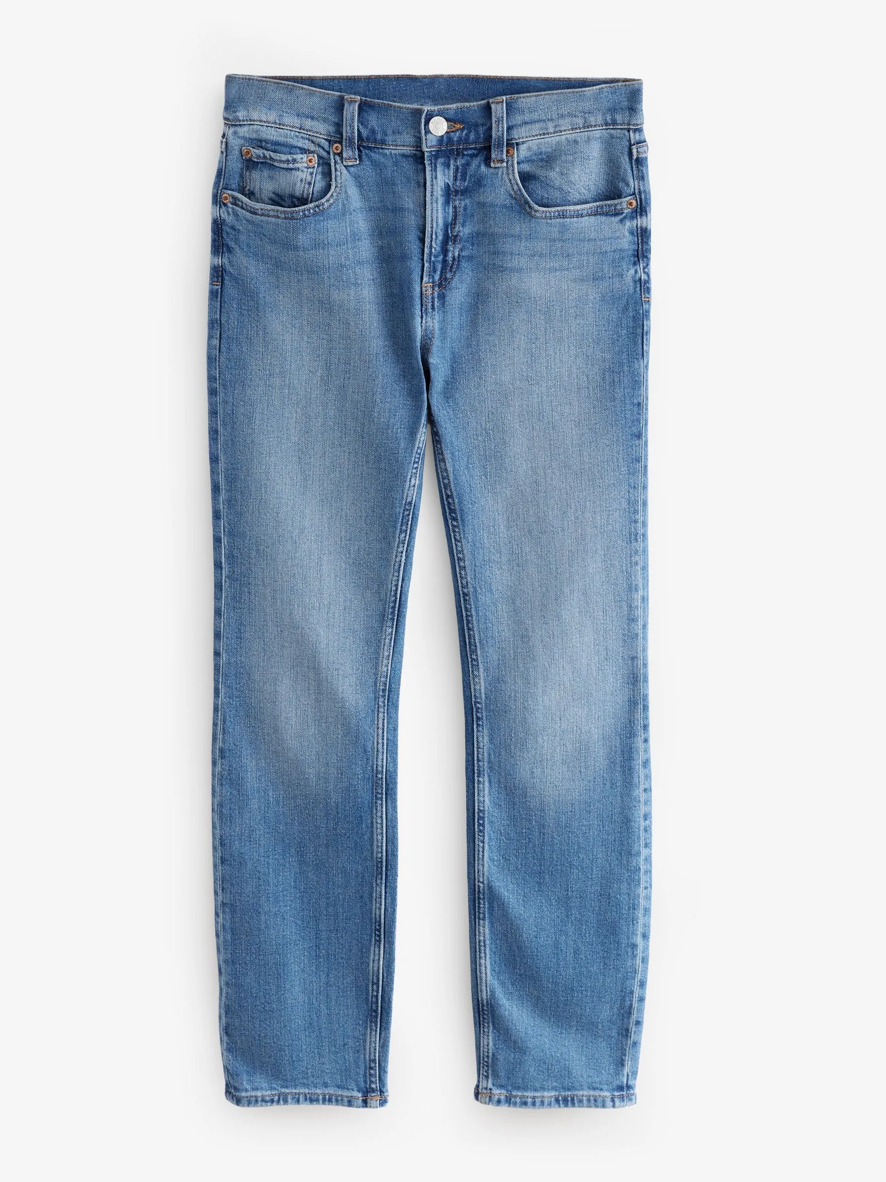 Mid Blue Authentic Relaxed Skinny Jeans