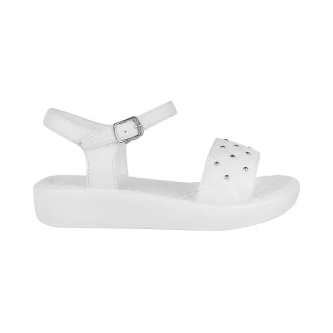 Mochi Girls White Casual Sandals