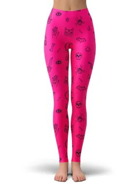Pink Pattern Leggings (Clearance)