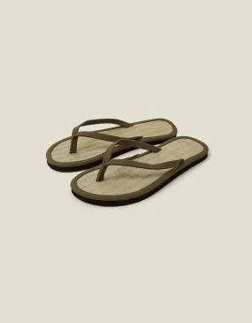 Plain Seagrass Flip Flops Green