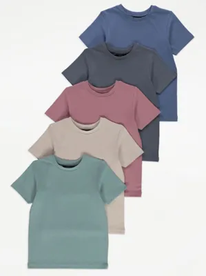 Plain T-Shirts 5 Pack | Kids | George at ASDA