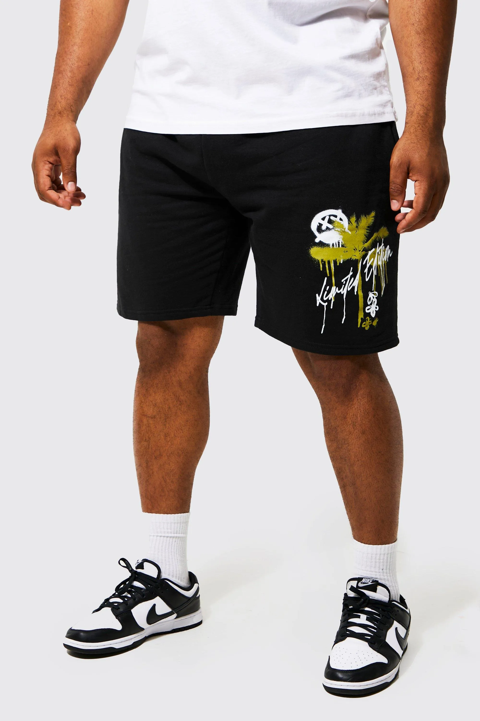 Plus Palm Print Jersey Short