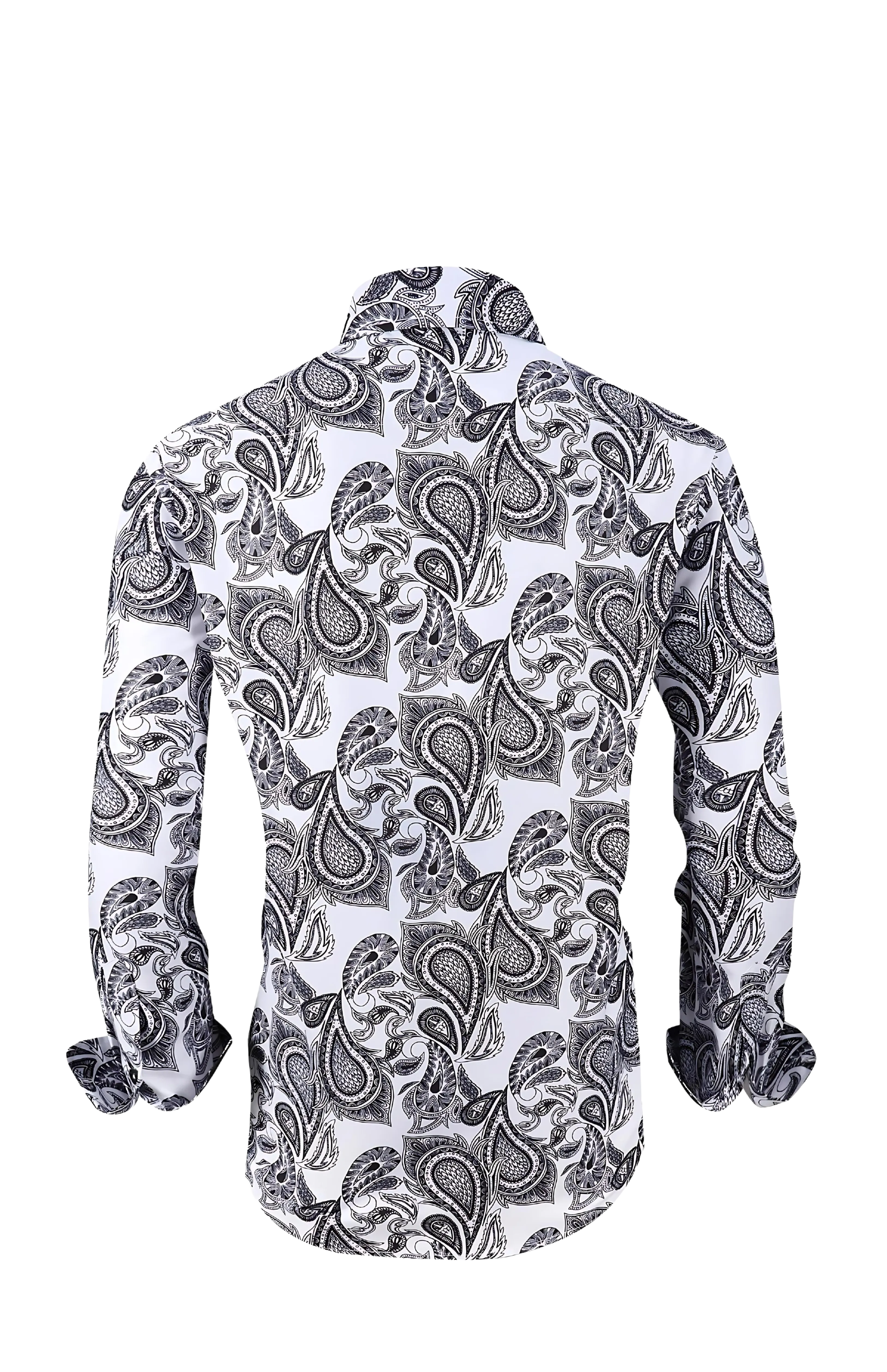 PREMIERE SHIRTS: WHITE/BLACK PAISLEY