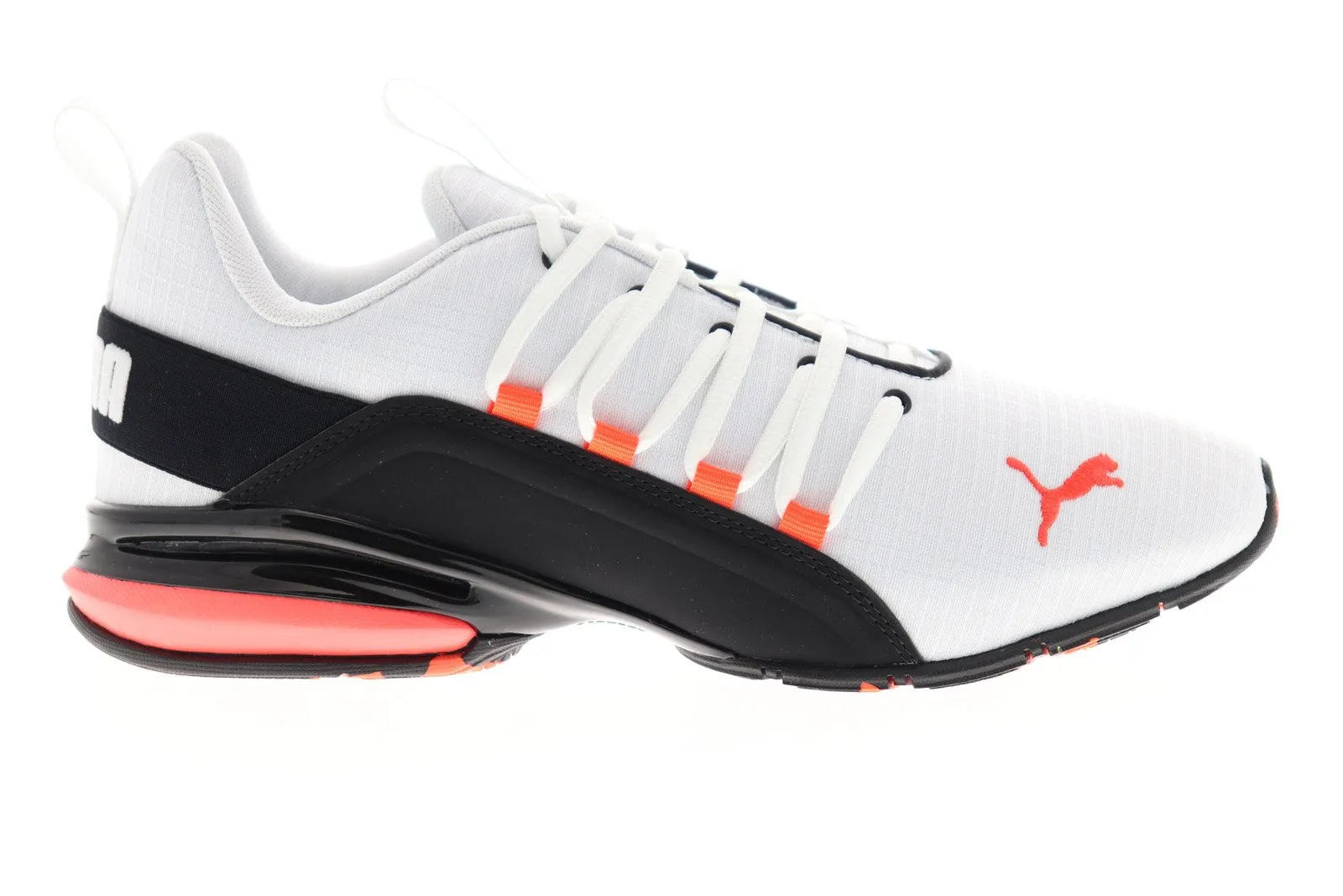 Puma Axelion RIP 19258102 Mens White Canvas Lace Up Athletic Running Shoes