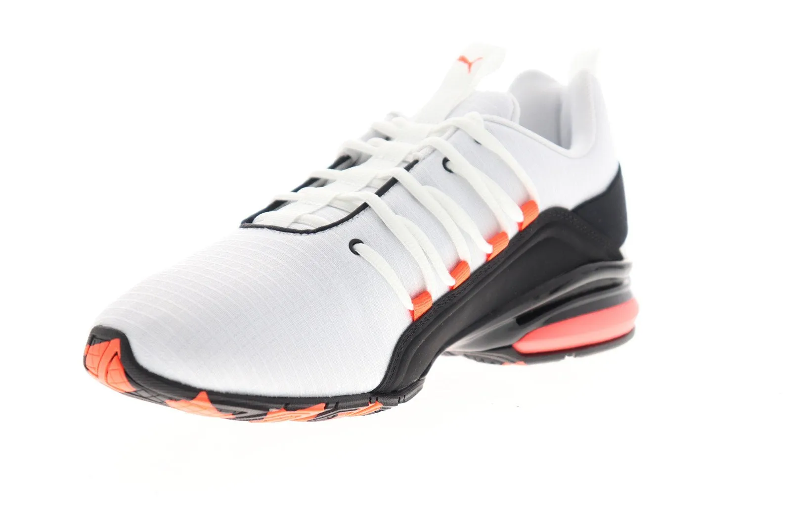 Puma Axelion RIP 19258102 Mens White Canvas Lace Up Athletic Running Shoes