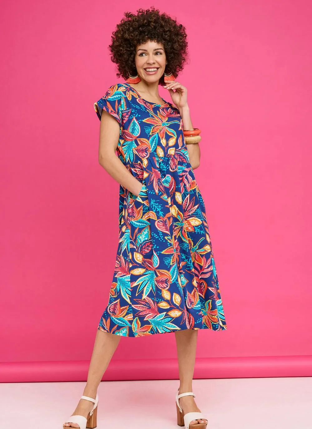 Pure Cotton Jersey Print Dress