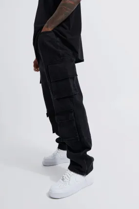 Relaxed Multi Cargo Jeans With Zip Cuff