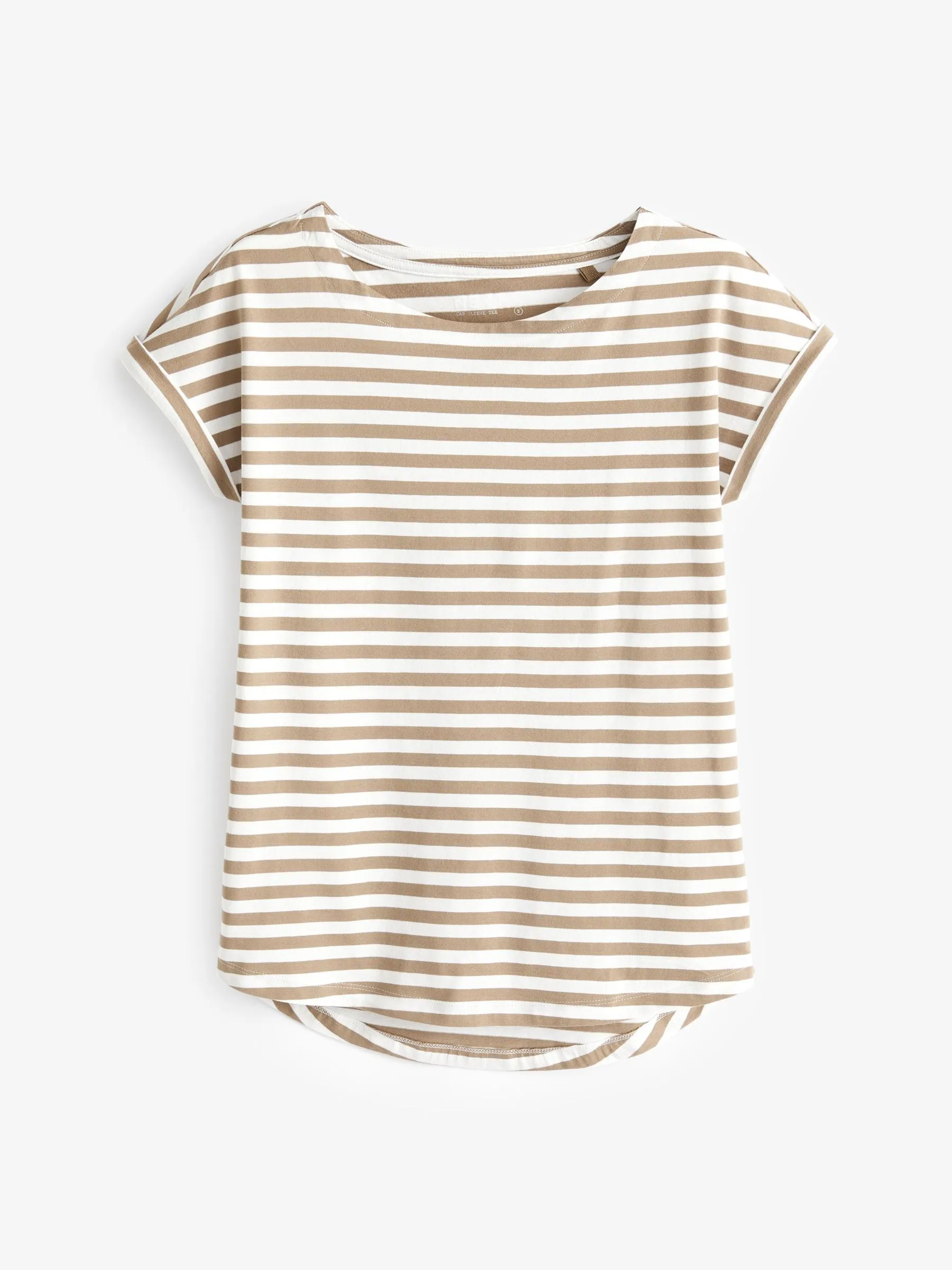 Stripe Cap Sleeve 100% Cotton T-Shirts 3 Pack