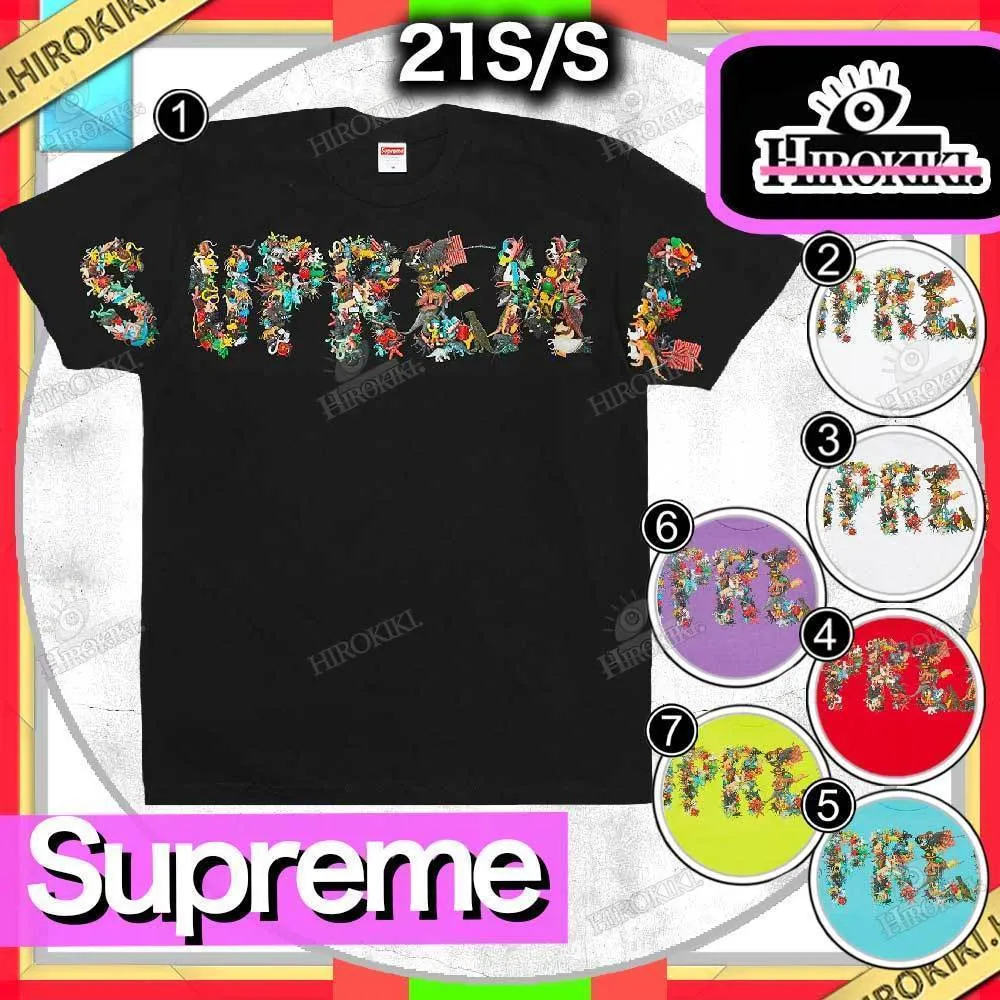 Supreme  |Unisex Street Style Collaboration Logo Skater Style T-Shirts