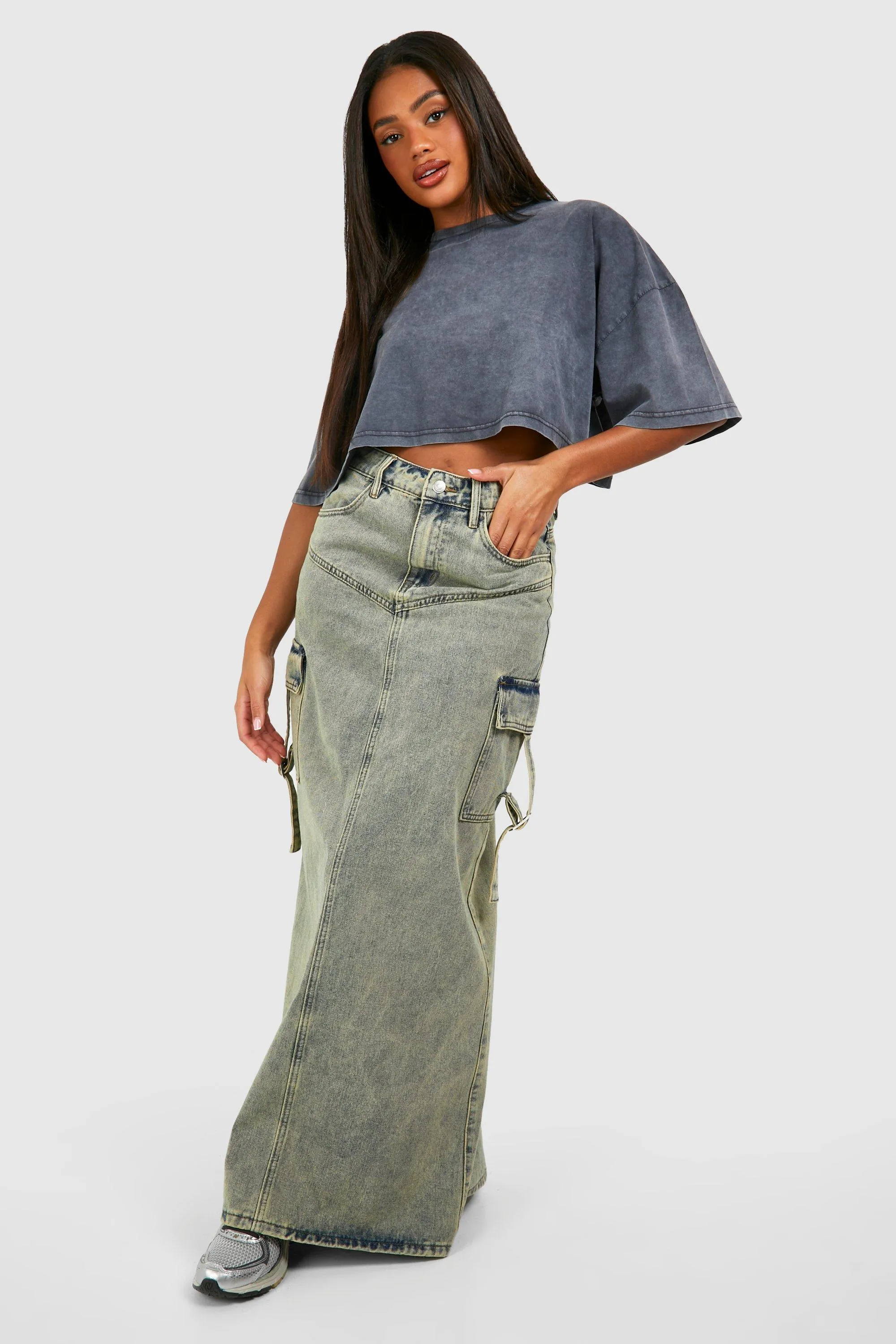 T-Shirts | Acid Wash Boxy Cropped T-shirt | boohoo