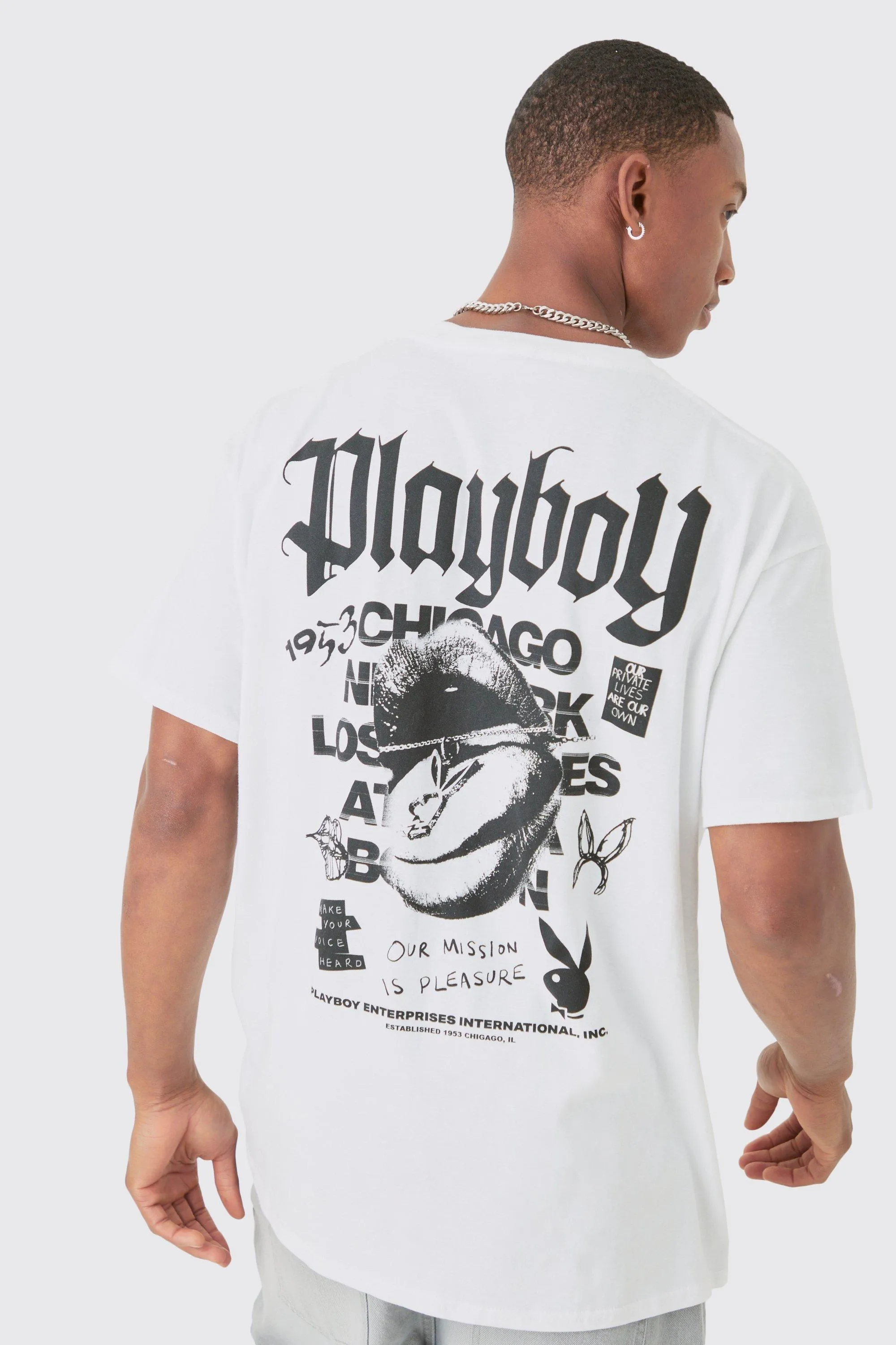 T-Shirts | Oversized Playboy License T-shirt | boohooMAN