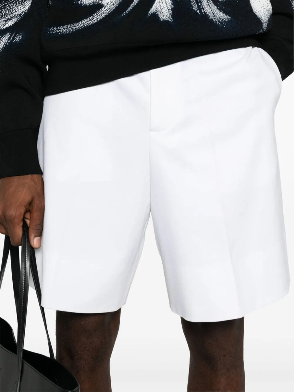 White Cotton Bermuda Shorts