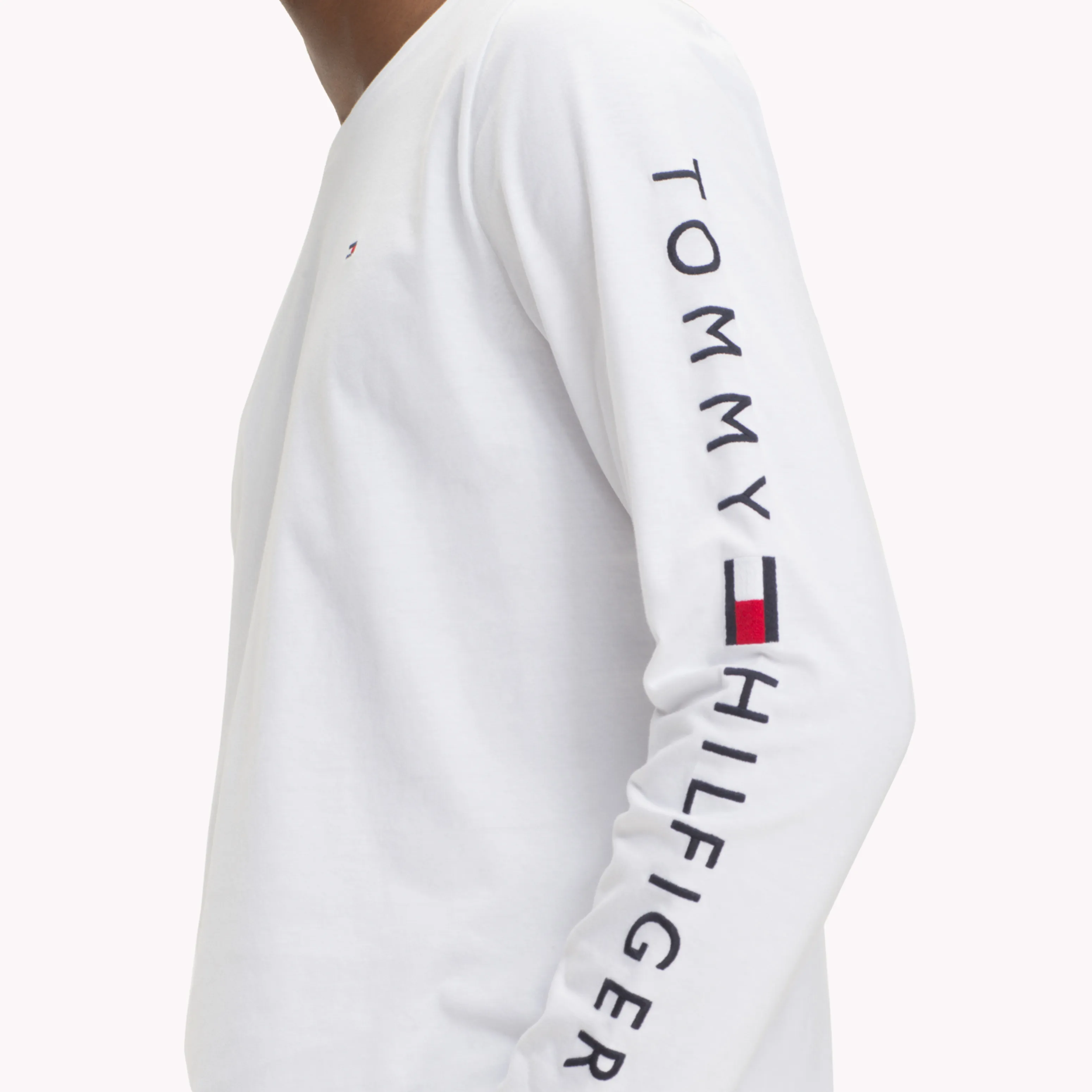 White Long-Sleeve Cotton T-Shirt | T-Shirts | Tommy Hilfiger