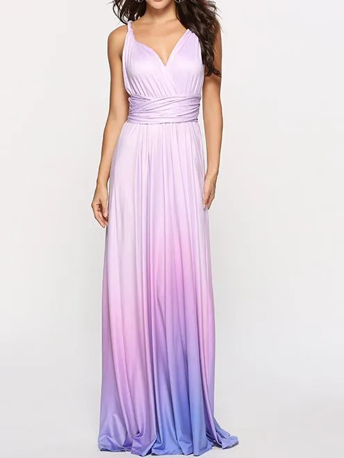 Women's Dresses Gradient Strap Cross Bare Back Dresses