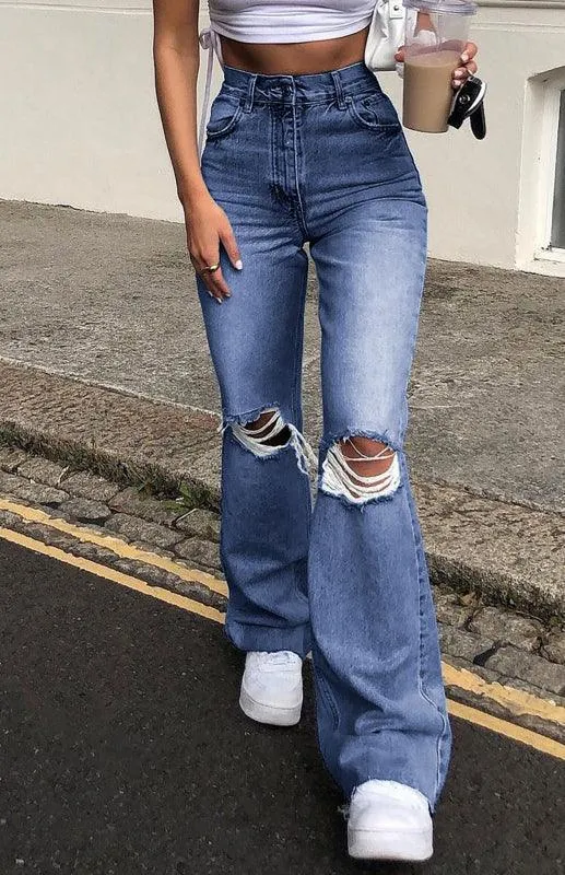 Women's Jeans - Wide Leg Flared Pants